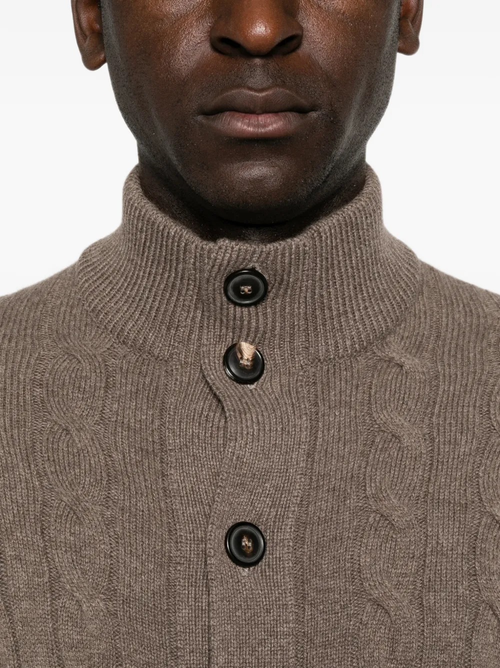 Filippo De Laurentiis Kabelgebreid vest Bruin