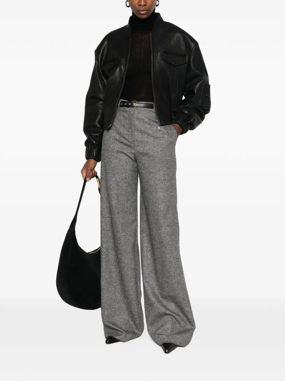 Max Mara Broek met ceintuur Grijs