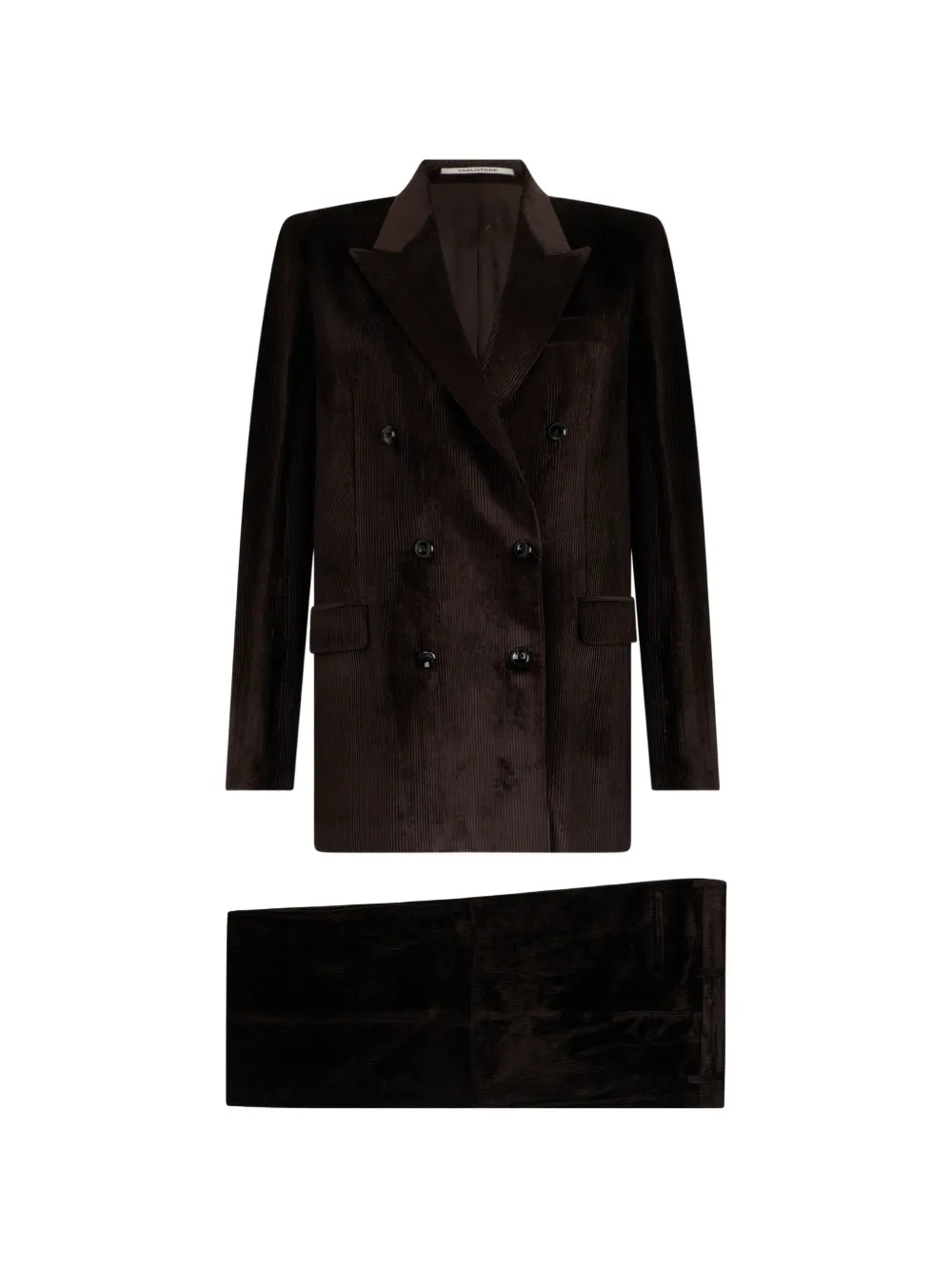 Tagliatore corduroy double-breasted suit - Marrone