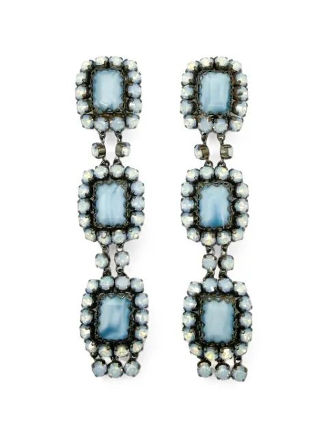 Jennifer Gibson Jewellery 1980s opaline-glass shoulder-duster earrings