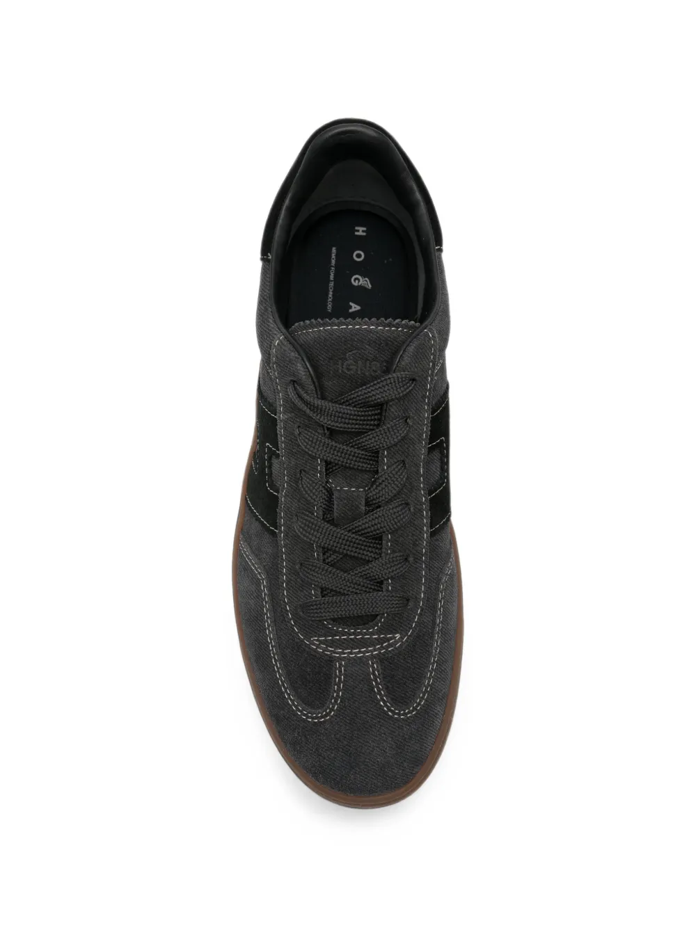 Hogan logo-patch panelled sneakers Grijs