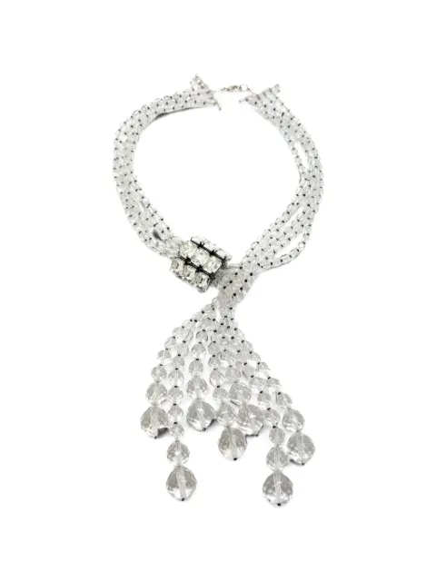 Jennifer Gibson Jewellery 1970s faceted crystal lariat tassel necklace