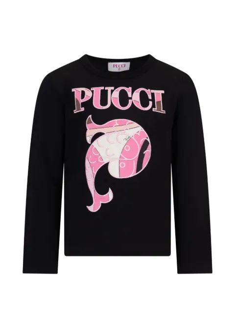 PUCCI Junior logo-print long-sleeve T-shirt