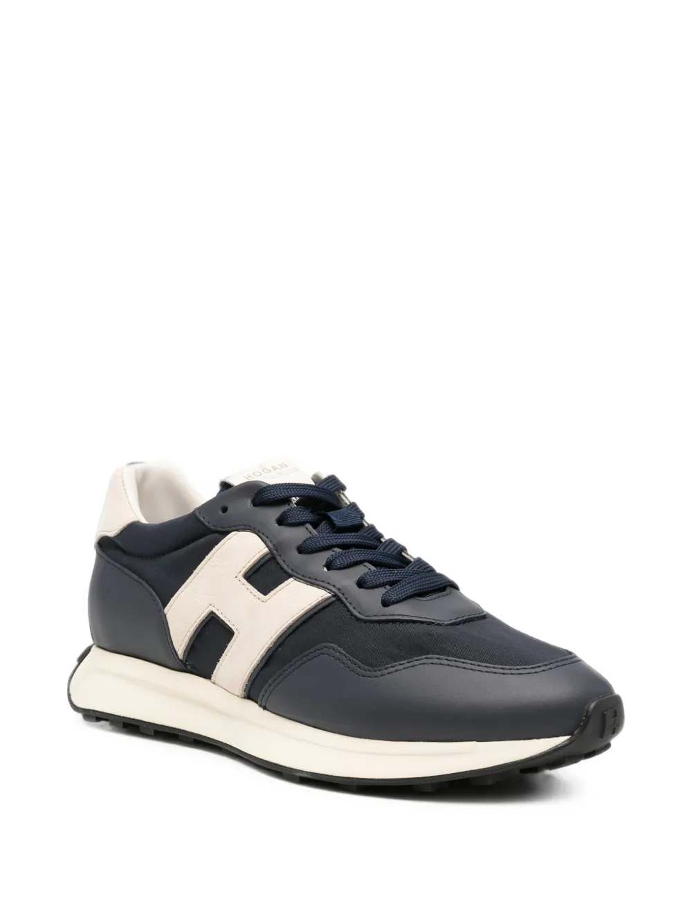 Hogan H601 logo-patch panelled sneakers Blauw