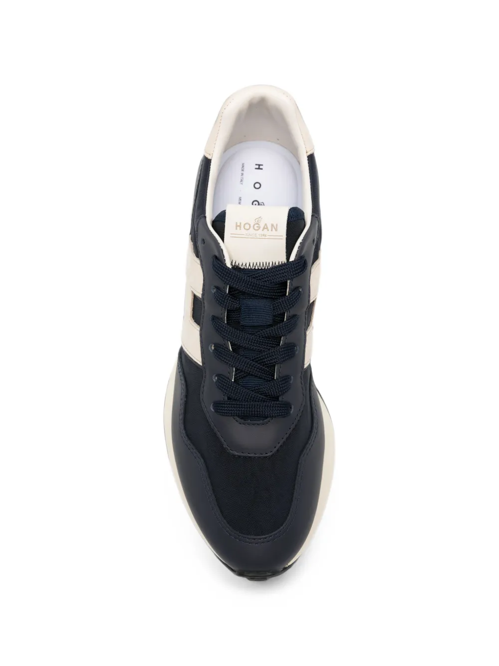 Hogan H601 logo-patch panelled sneakers Blauw