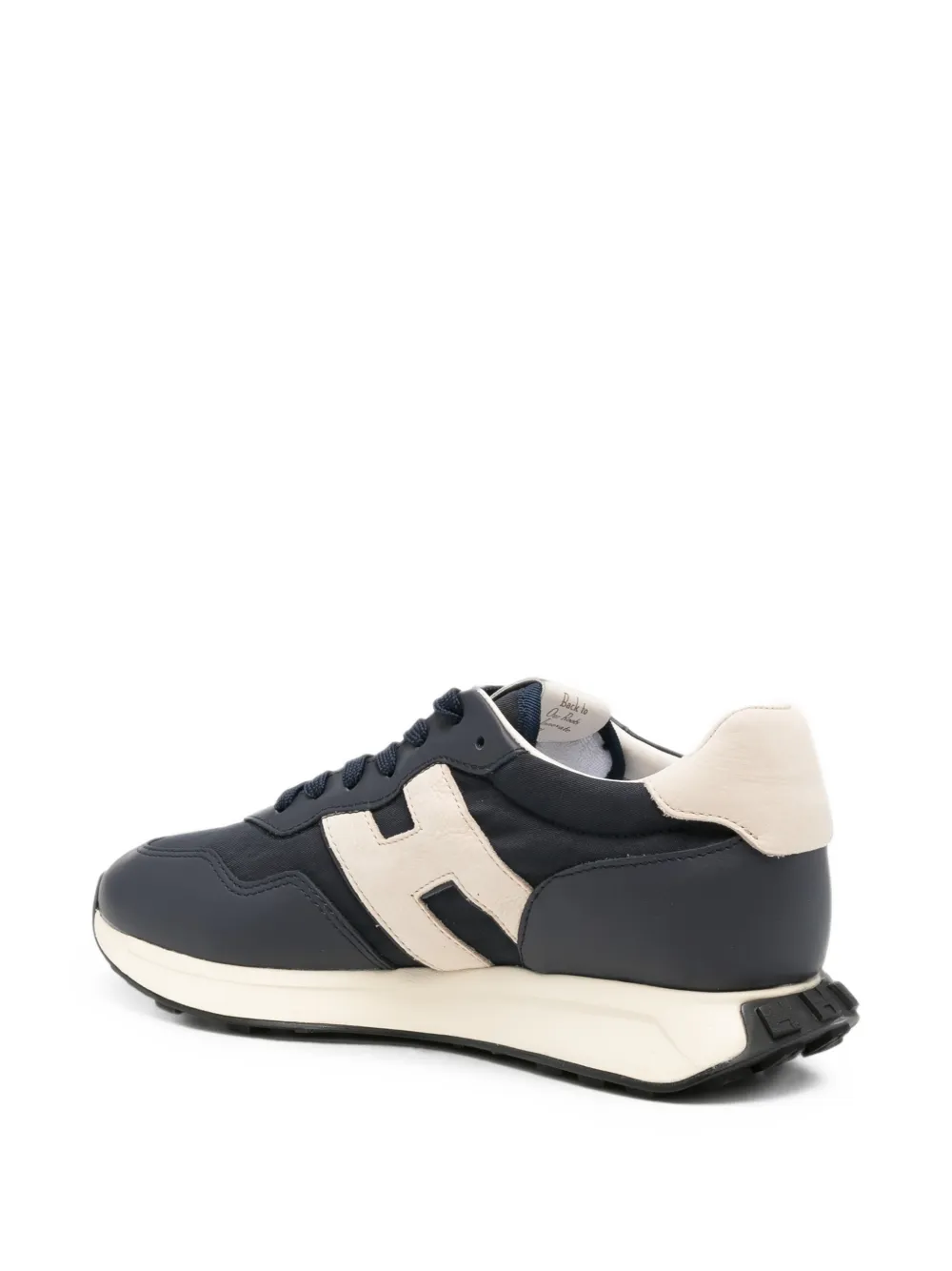 Hogan H601 logo-patch panelled sneakers Blauw