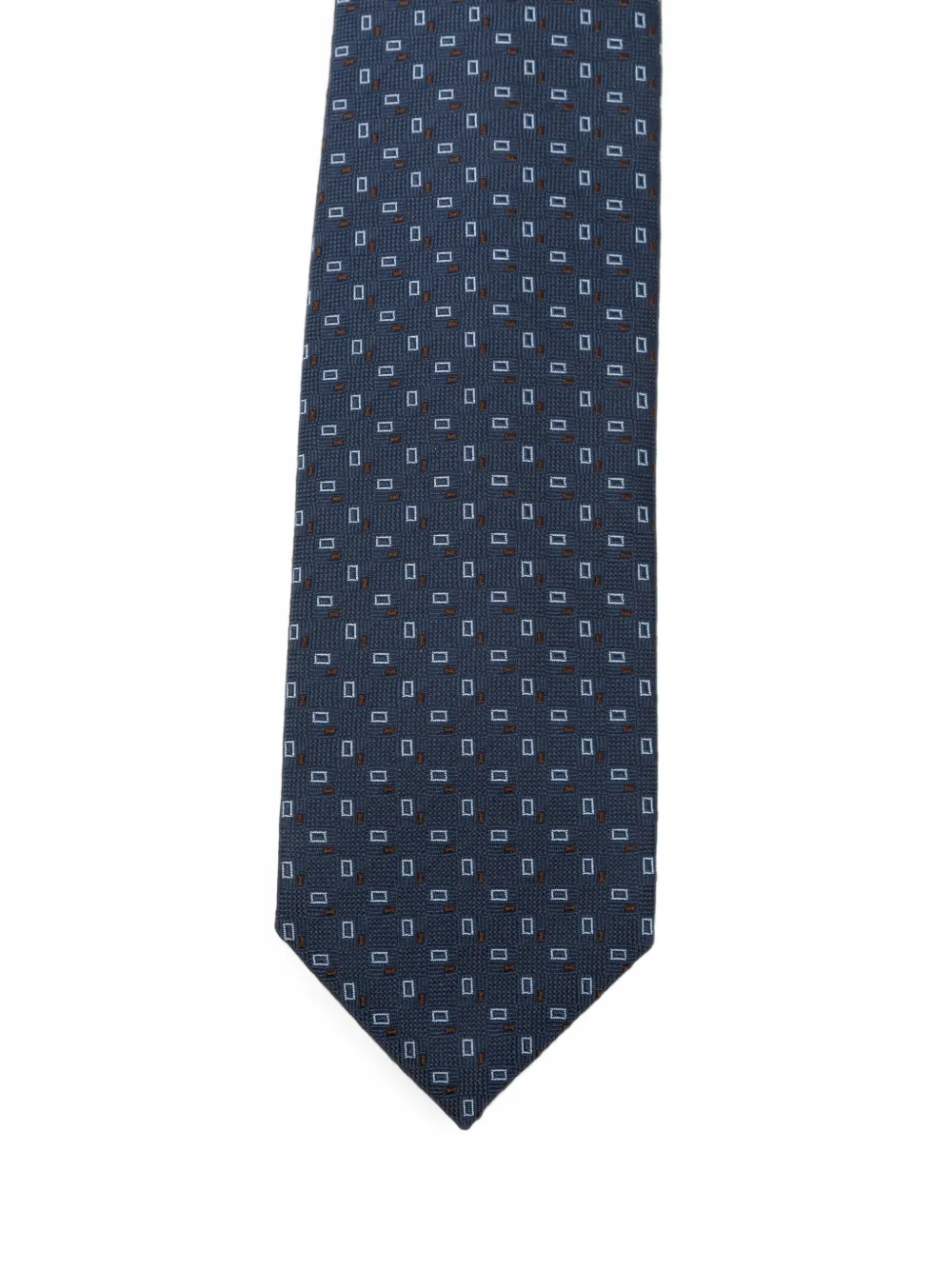Barba Stropdas met geometrische print Blauw