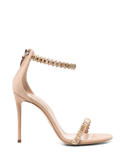 Casadei sandales en daim à ornements en cristal