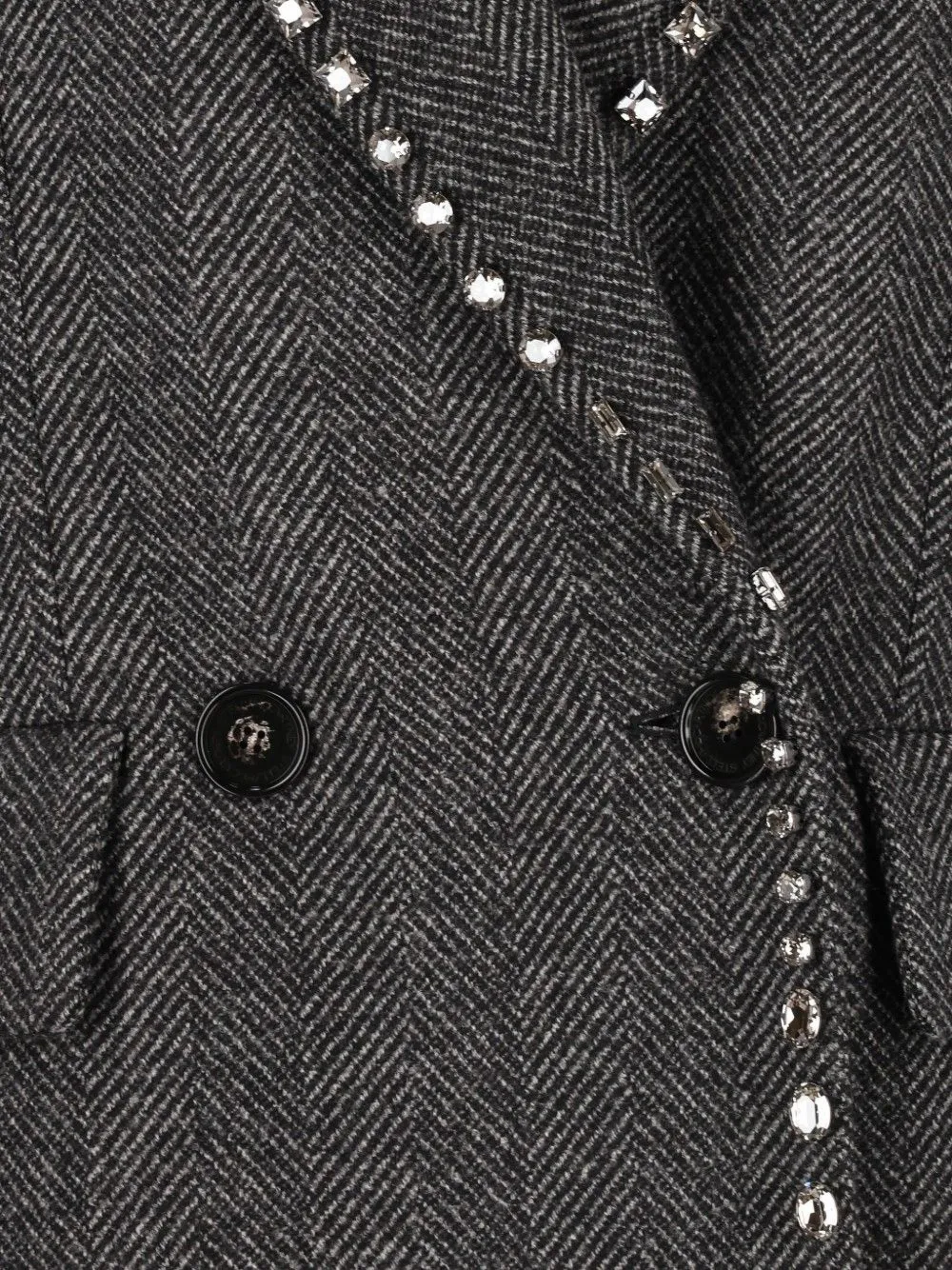 Stella McCartney Jas verfraaid met kristallen en visgraatpatroon Grijs