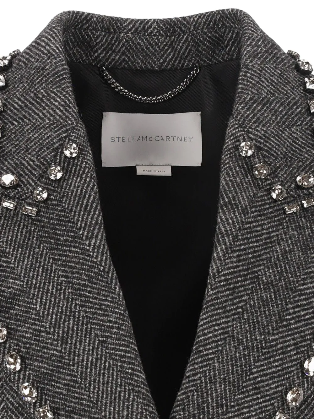 Stella McCartney Jas verfraaid met kristallen en visgraatpatroon Grijs