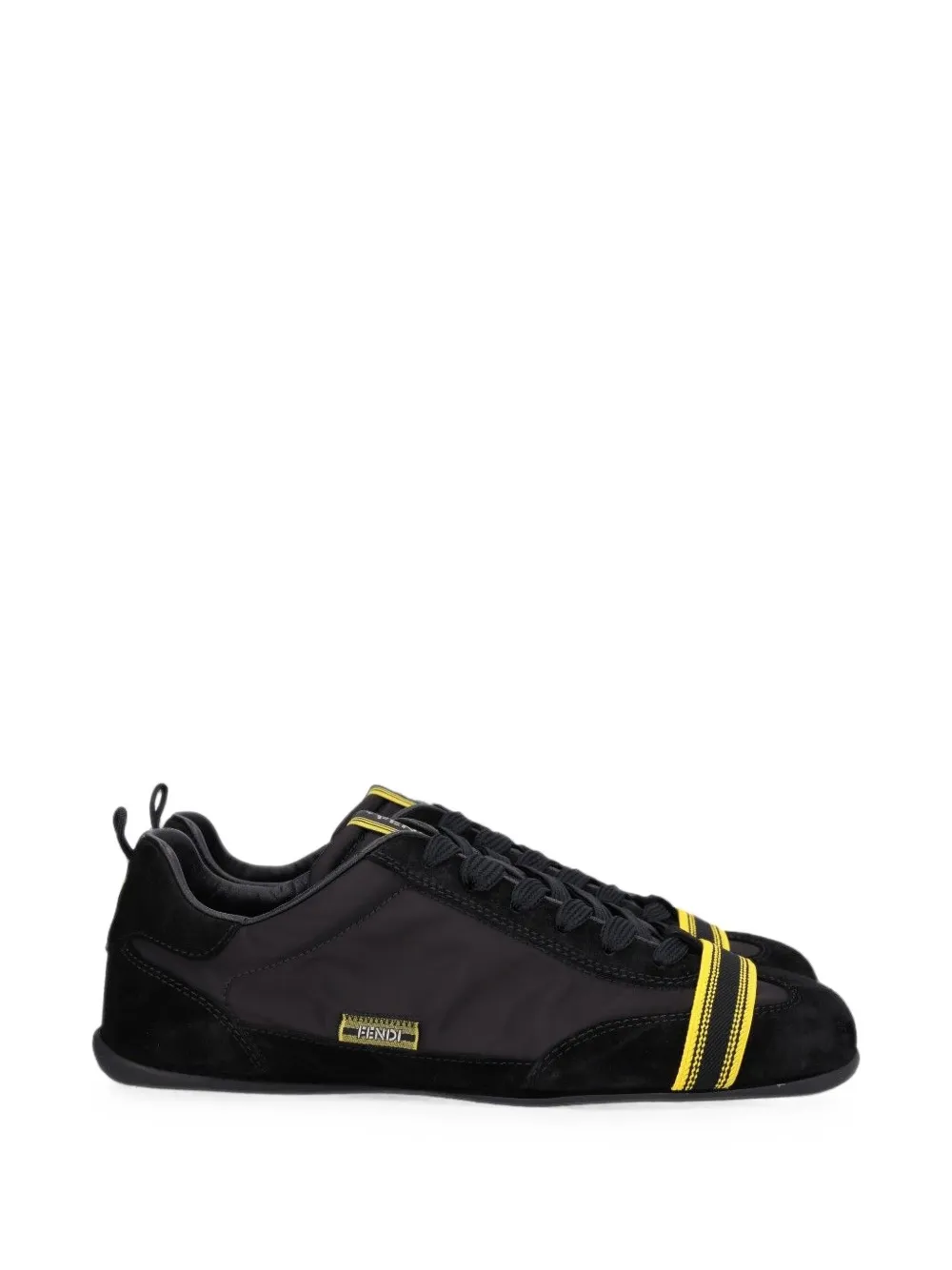 FENDI Wrap contrast-stripe panelled sneakers - Noir