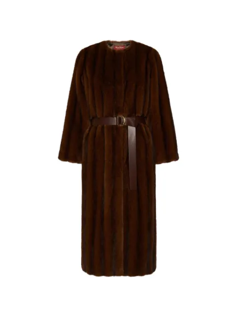 'S Max Mara belted faux-fur coat