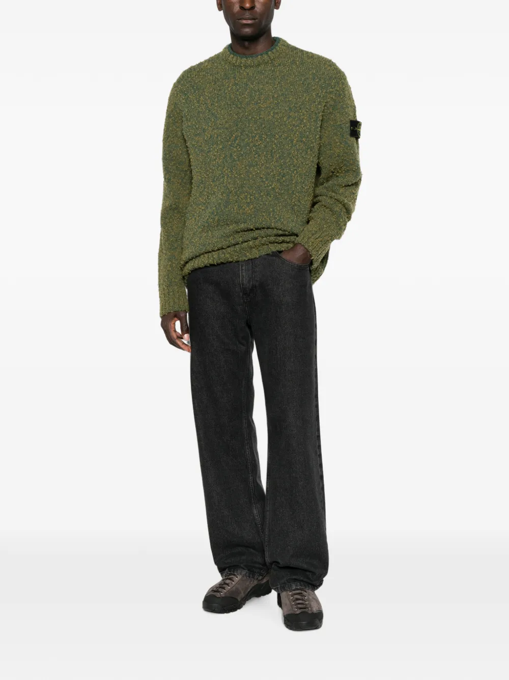 Stone Island Sweater met logopatch en lange mouwen Groen