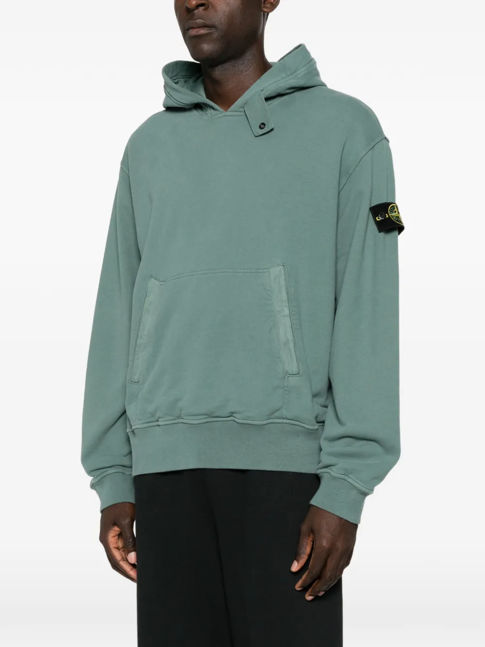 Stone Island logo-patch hoodie Groen