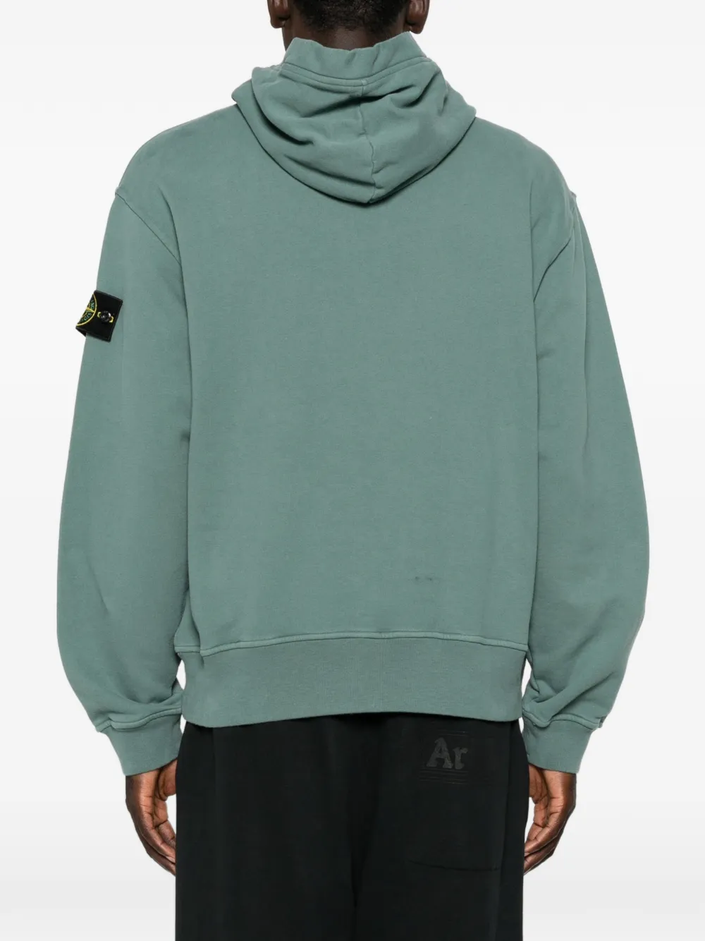 Stone Island logo-patch hoodie Groen