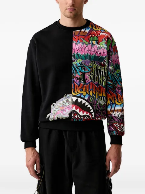 Sprayground Shark graffiti-print sweater