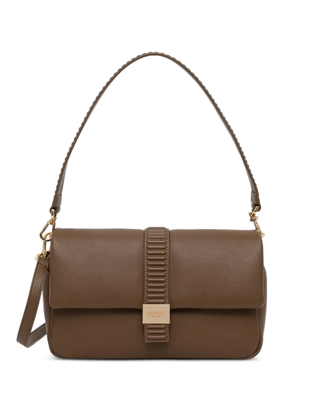 TWINSET logo-plaque shoulder bag - Marrone