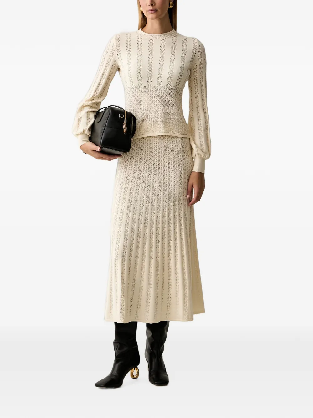 TWINSET Midi-plooirok Beige