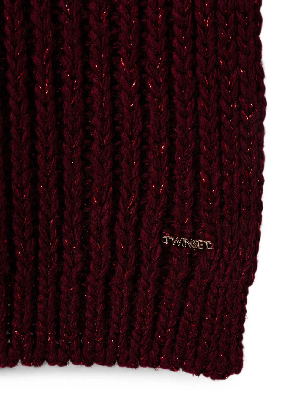 TWINSET Gebreide sjaal met lurex Rood
