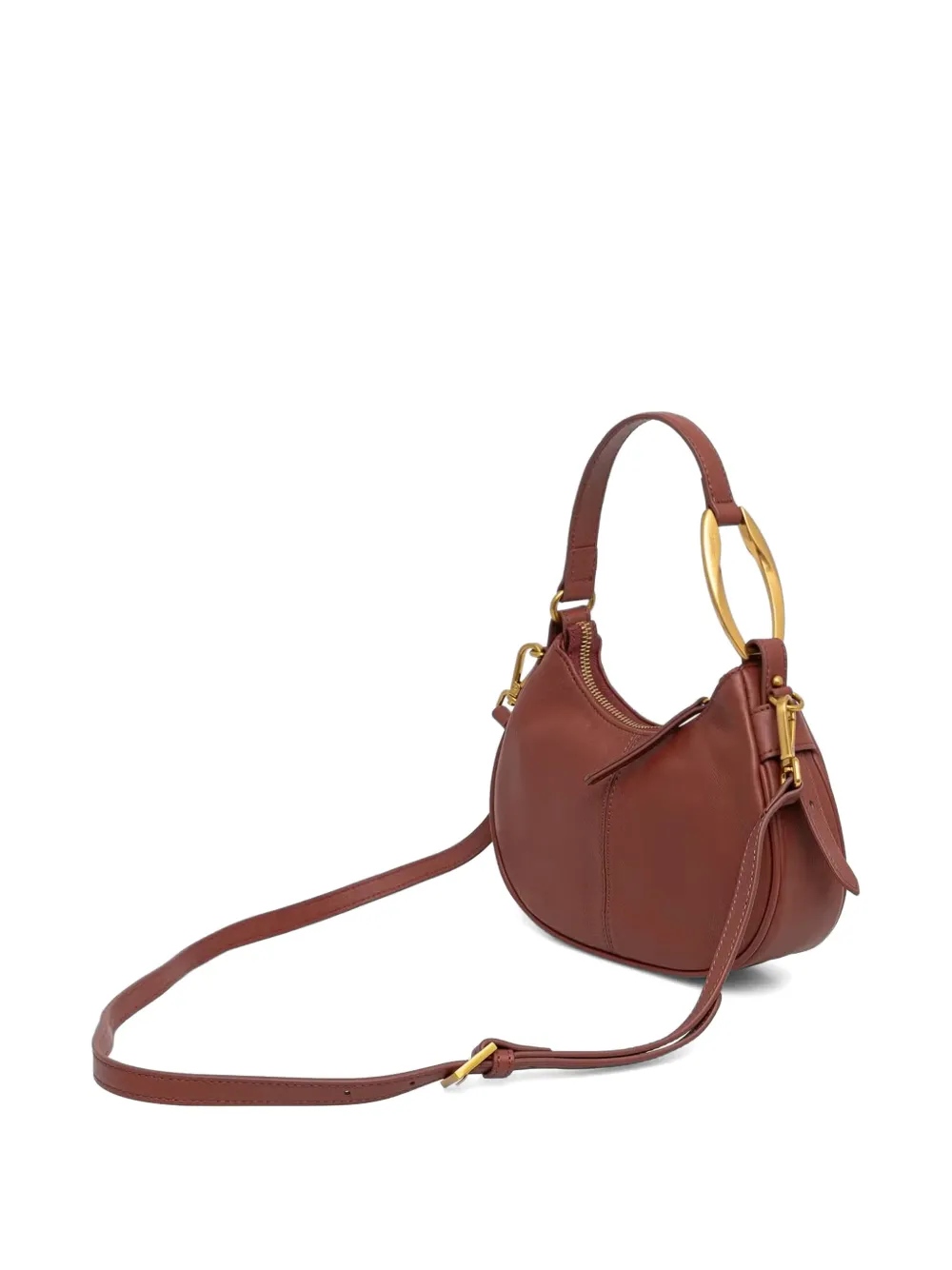 TWINSET Leren shopper Bruin