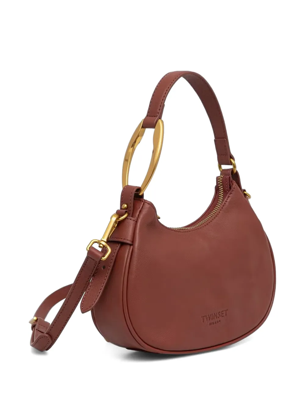 TWINSET Leren shopper Bruin