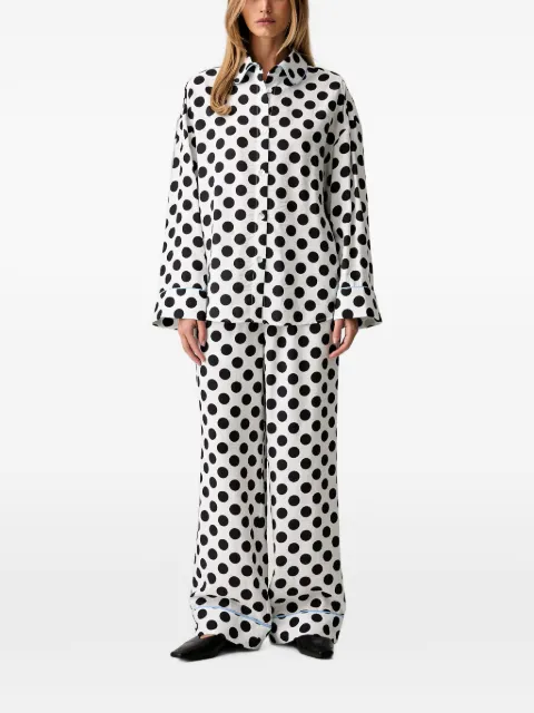 Sleeper polka-dot wide-leg trousers
