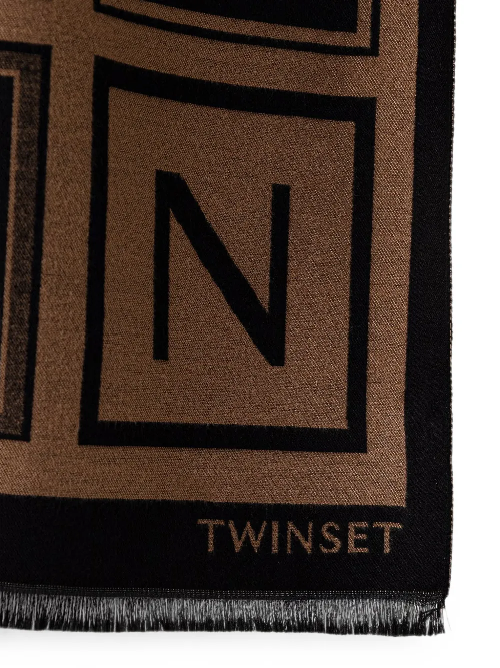 TWINSET Sjaal met logoprint Bruin