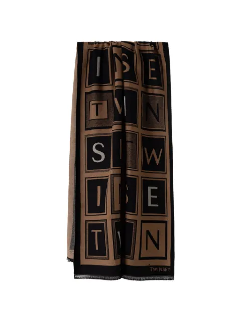 TWINSET logo-print frayed scarf