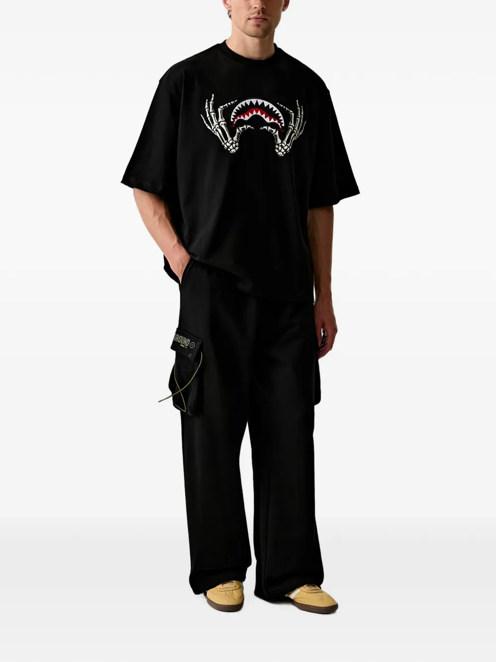 Sprayground Unleash the Shark cargo broek met logoprint Zwart