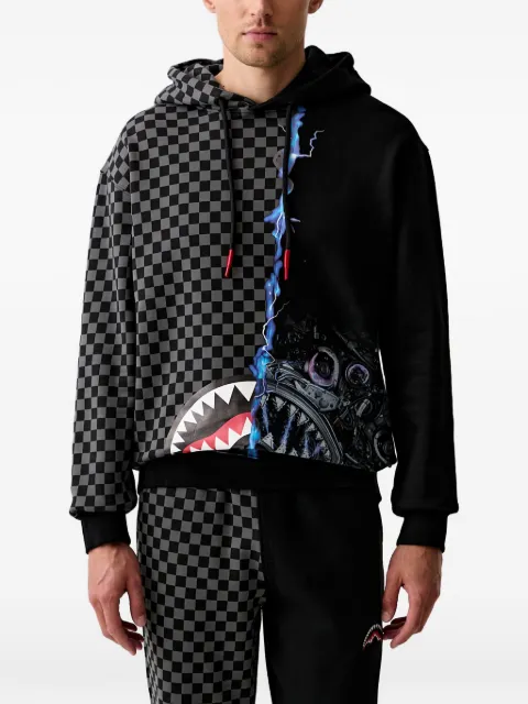 Sprayground checkerboard-print graphic-print hoodie