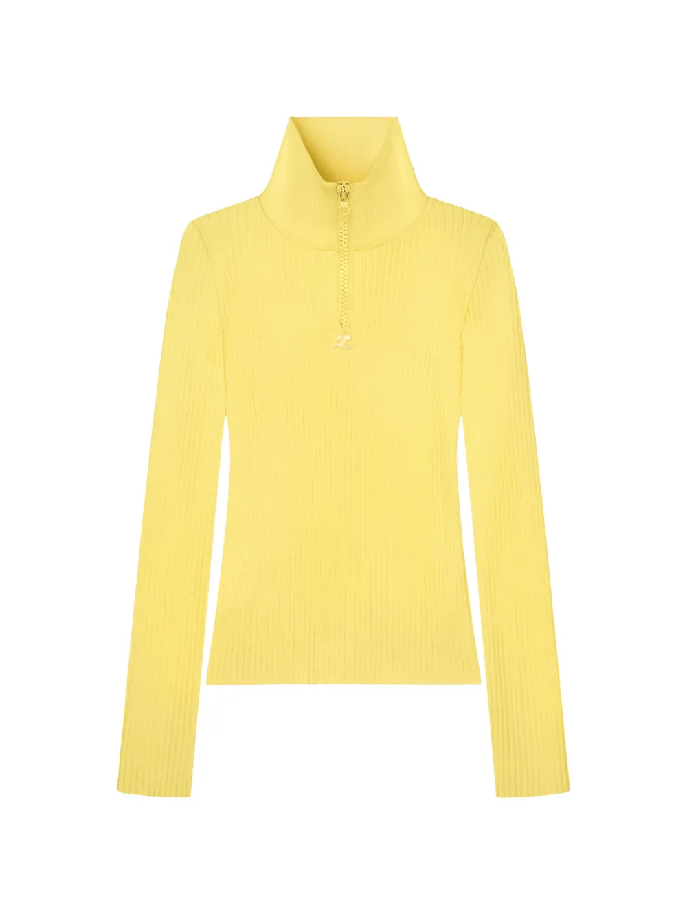 Courrèges zipped rib-knit sweater - Giallo