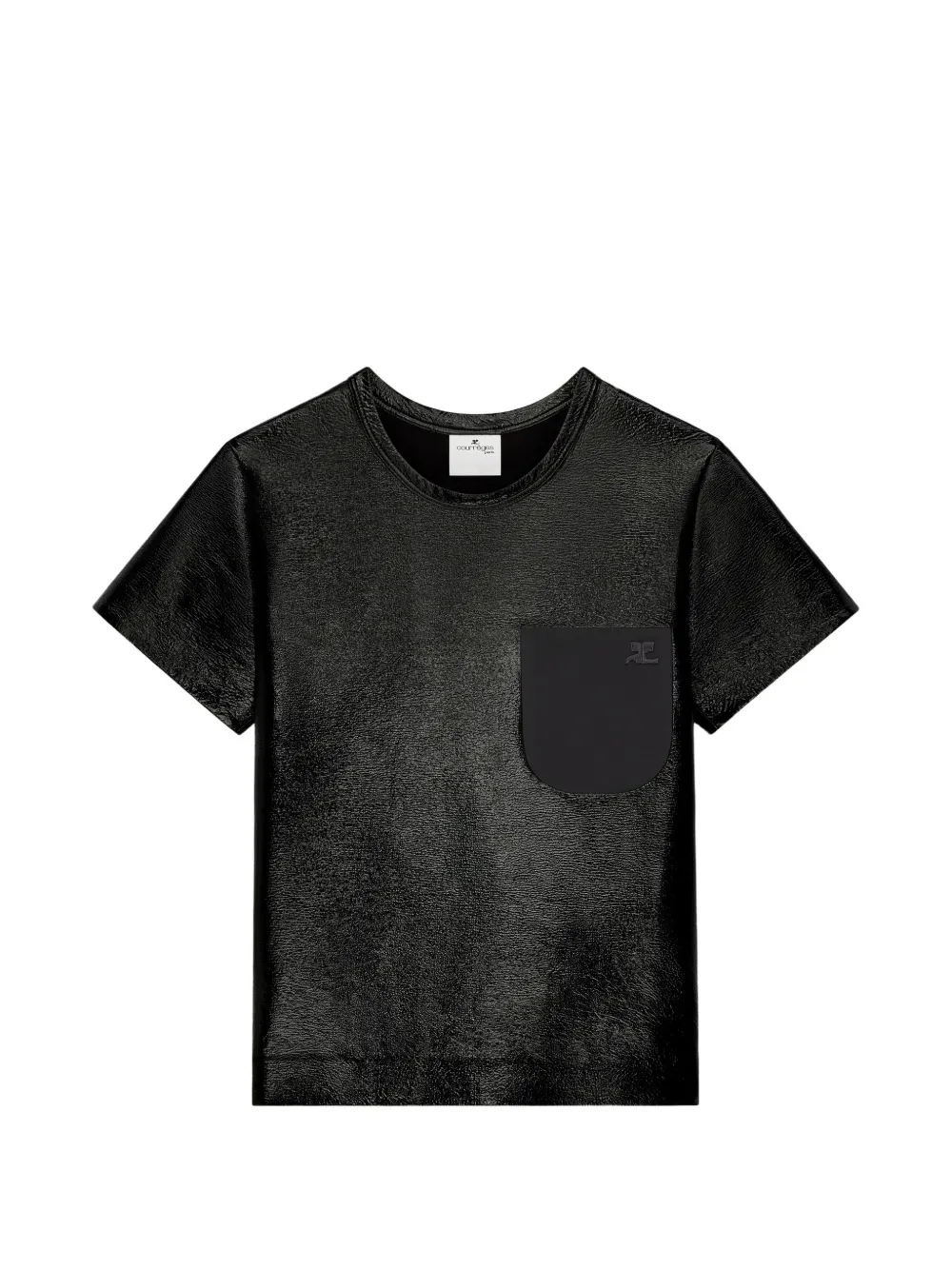 Courrèges pocket-detail vinyl T-shirt - Nero