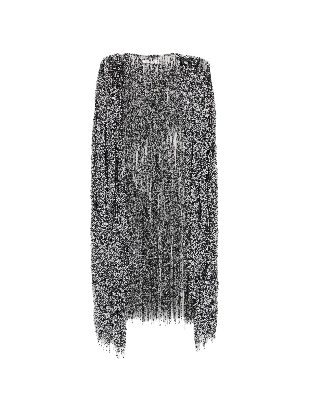 Naeem Khan sequin-embellished fringed cape