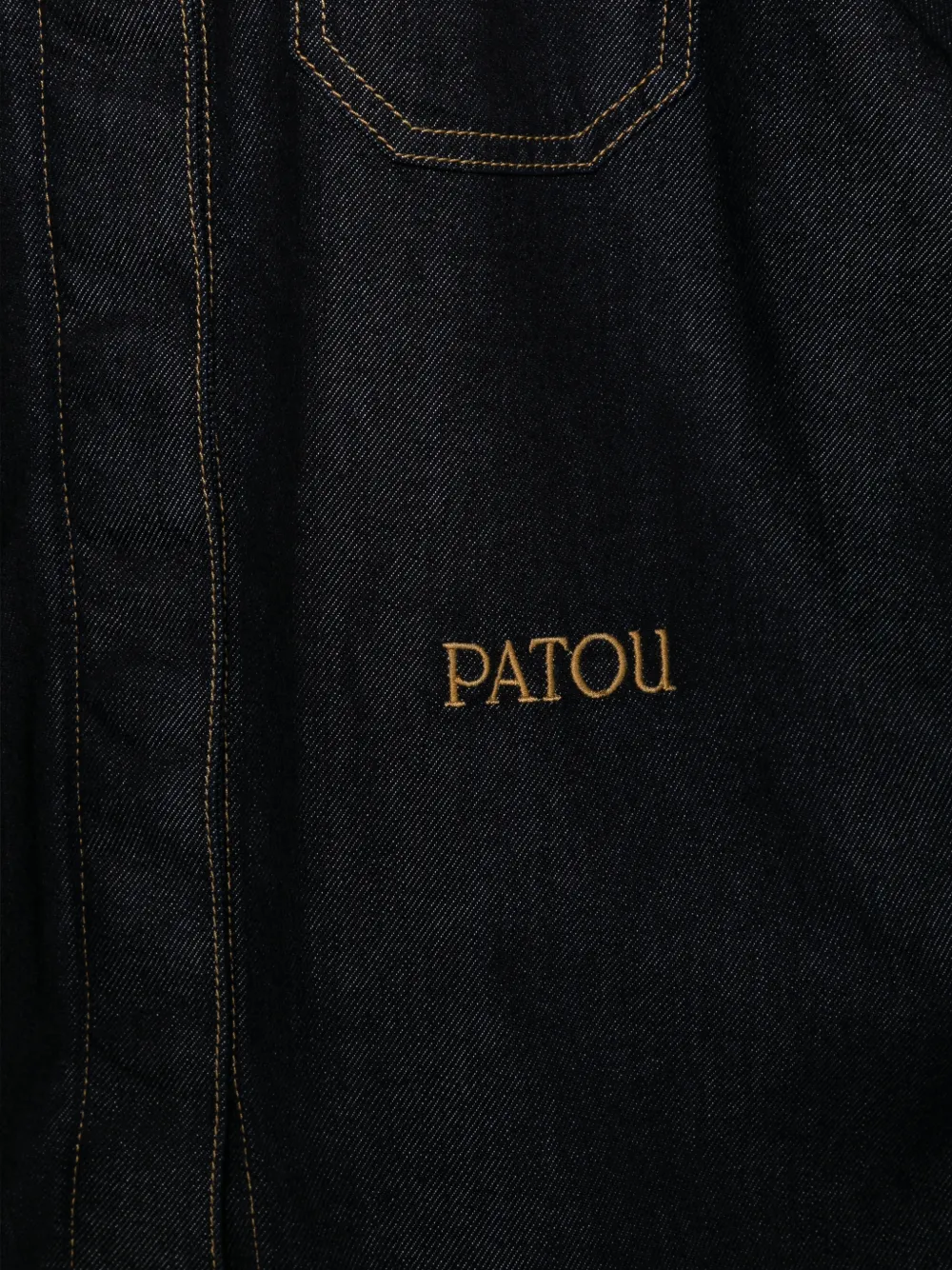 Patou Denim blouse met geknoopte mouwen Blauw