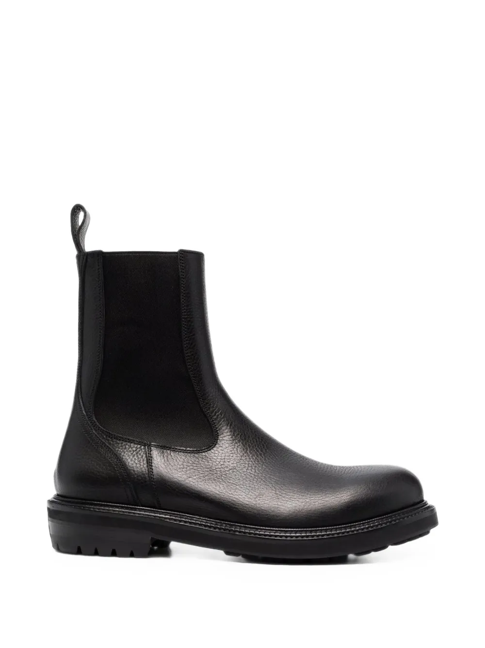 Buttero Grainy Leather Chelsea Boots In Black