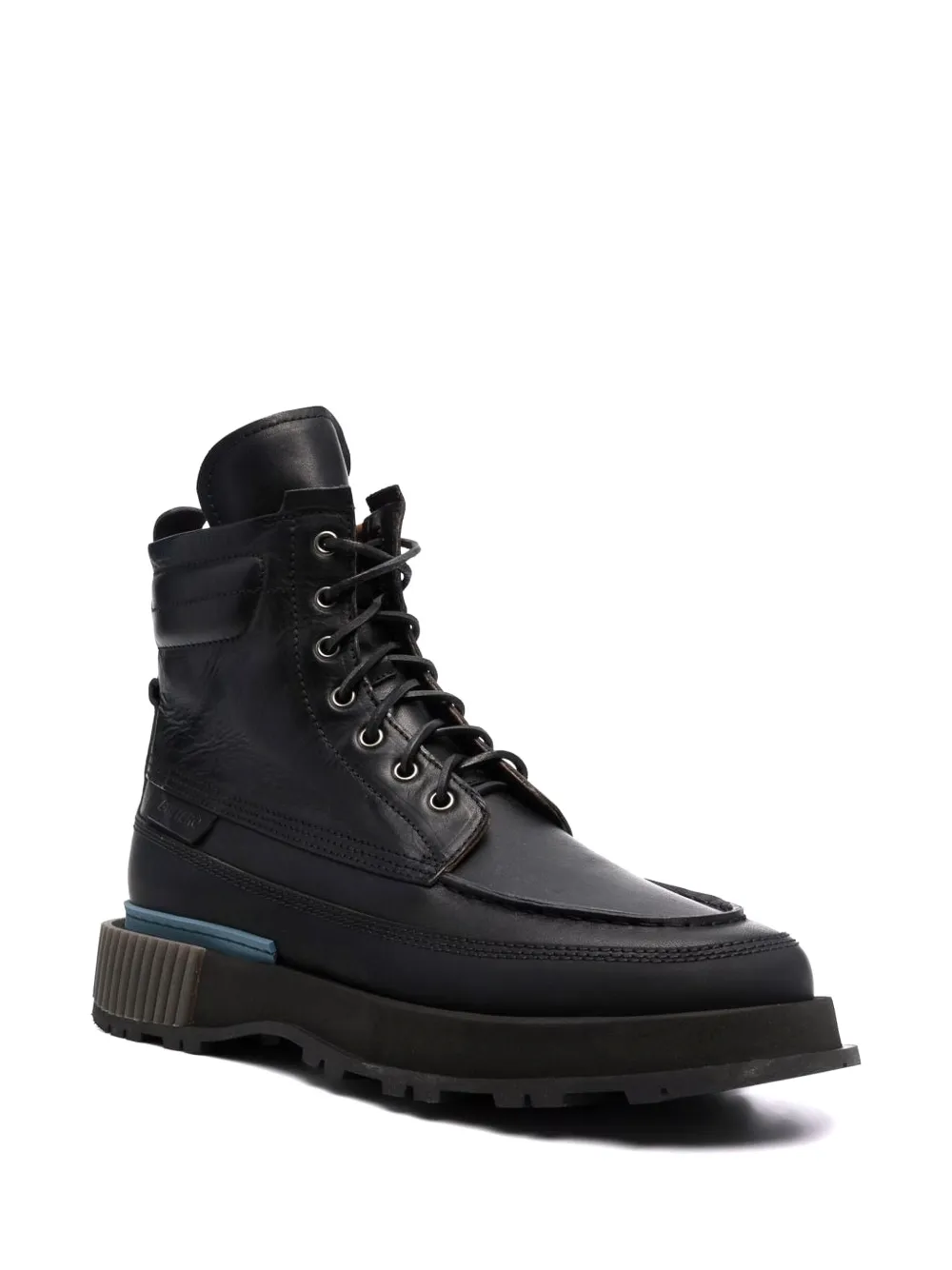Buttero Lace-up Leather Ankle Boots In Black