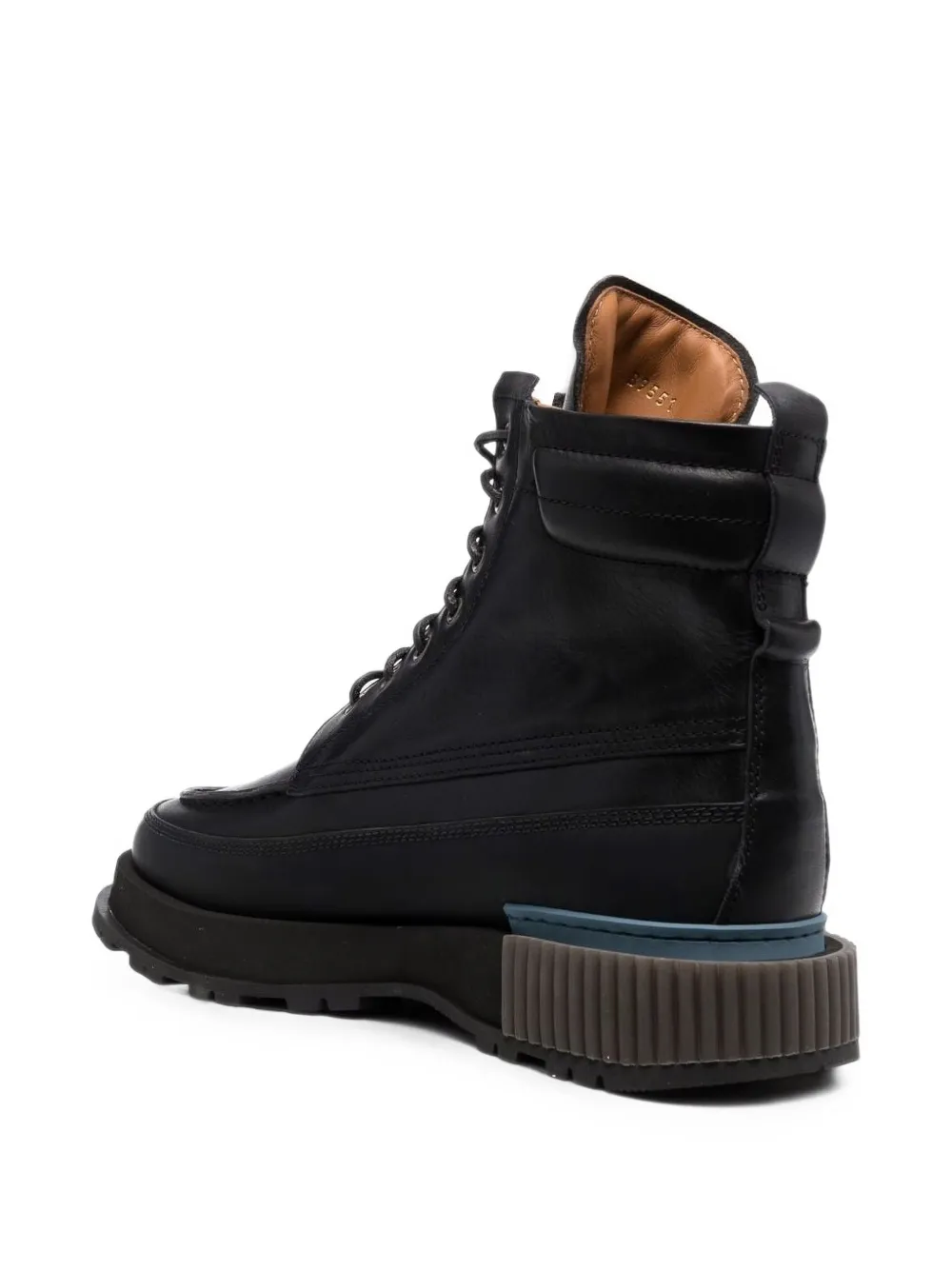 Buttero Lace-up Leather Ankle Boots In Black