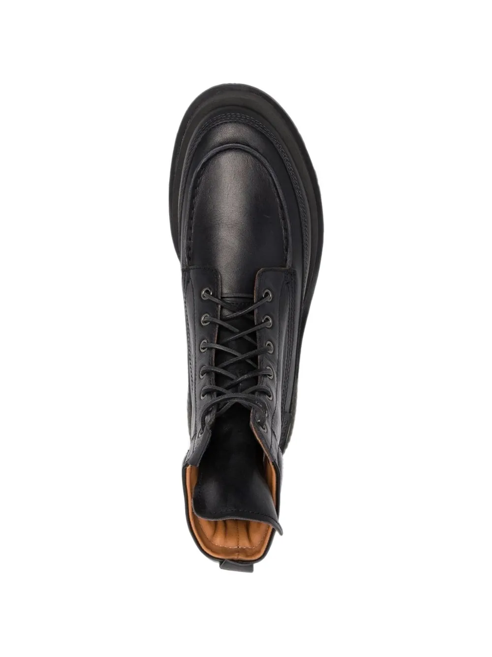 Buttero Lace-up Leather Ankle Boots In Black