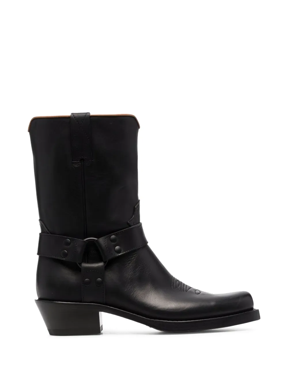 Buttero Elba Square-toe Boots In Black