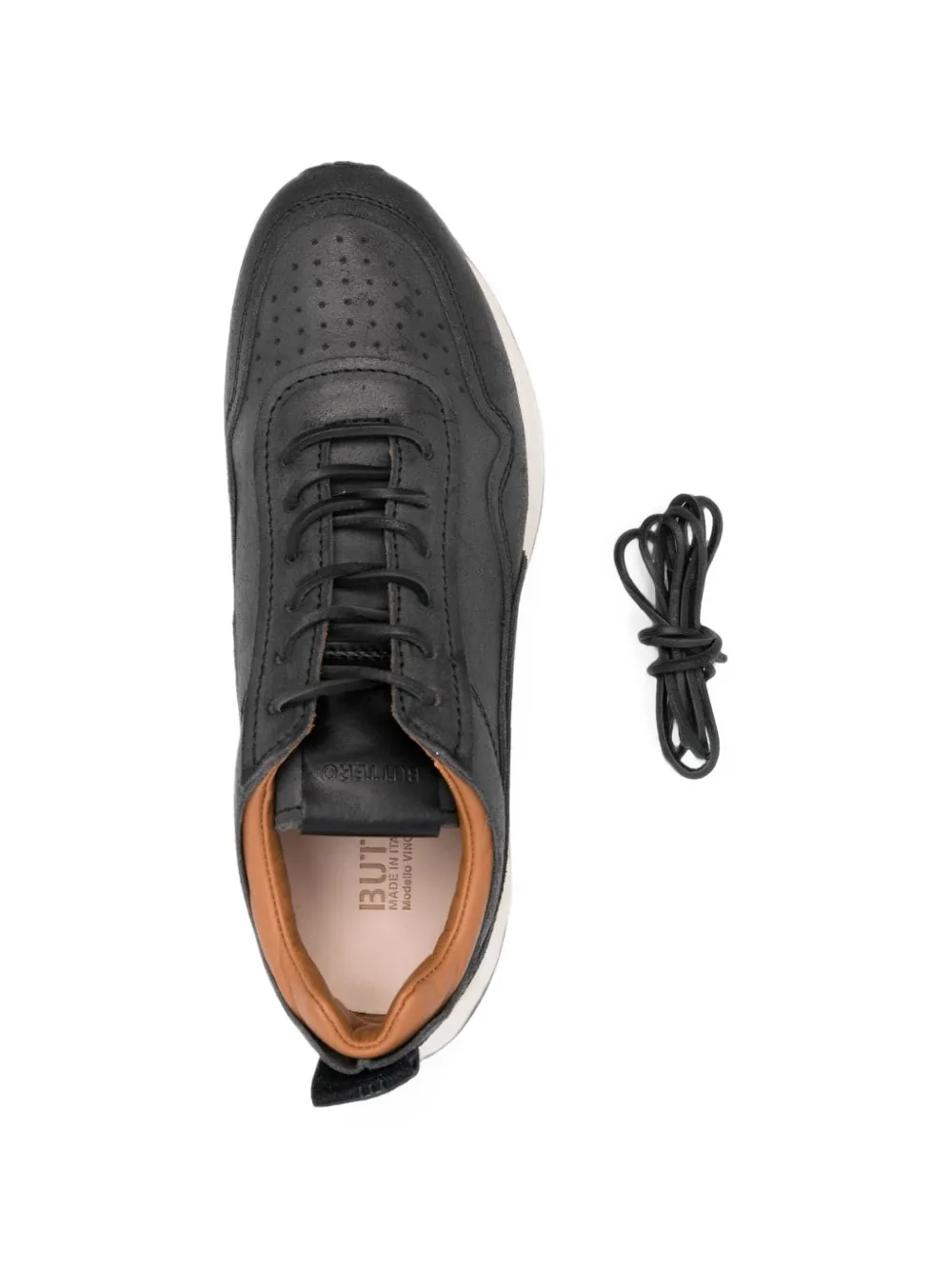 Buttero Vinci leather sneakers Zwart