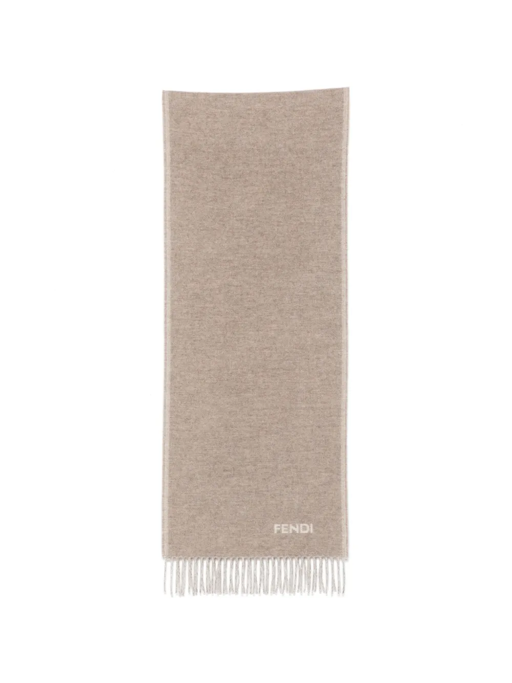 FENDI logo-intarsia fringed scarf - Toni neutri