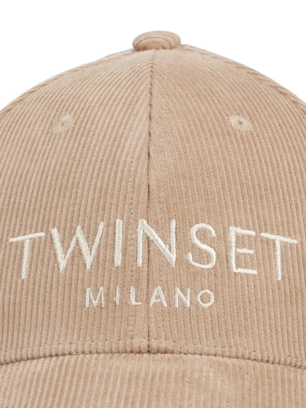 TWINSET Ribfluwelen honkbalpet Beige