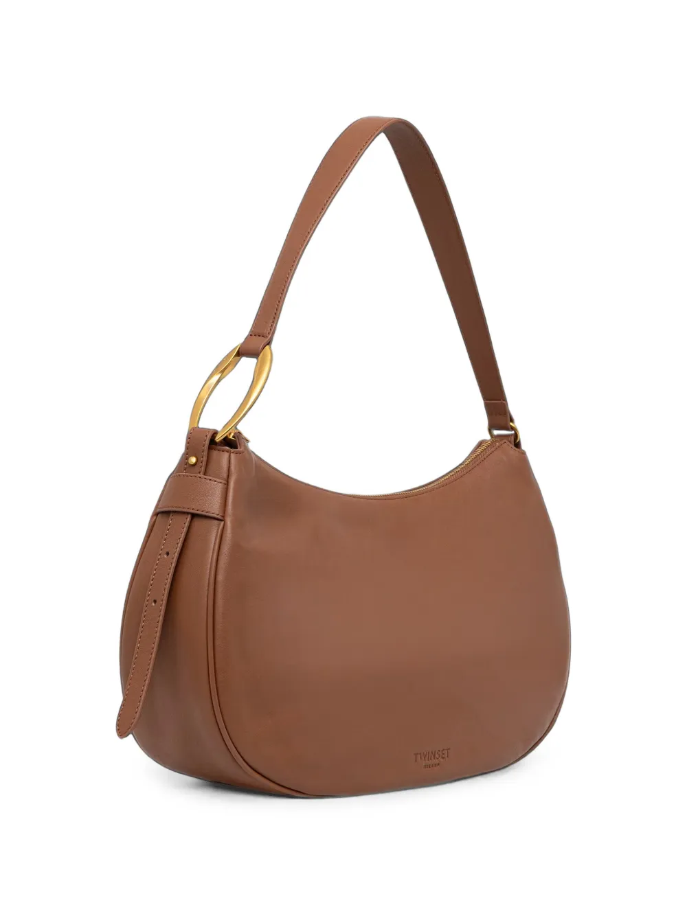 TWINSET Leren shopper Bruin