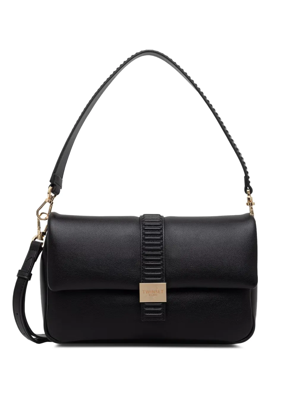 TWINSET logo-plaque shoulder bag - Nero