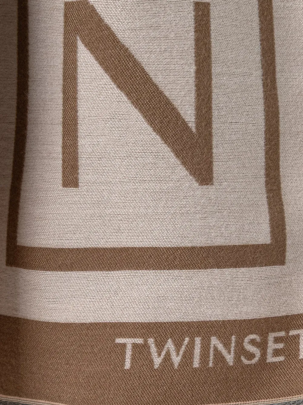 TWINSET Sjaal met logoprint Bruin