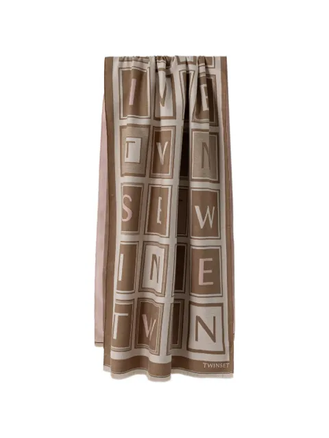 TWINSET logo-print fringed scarf