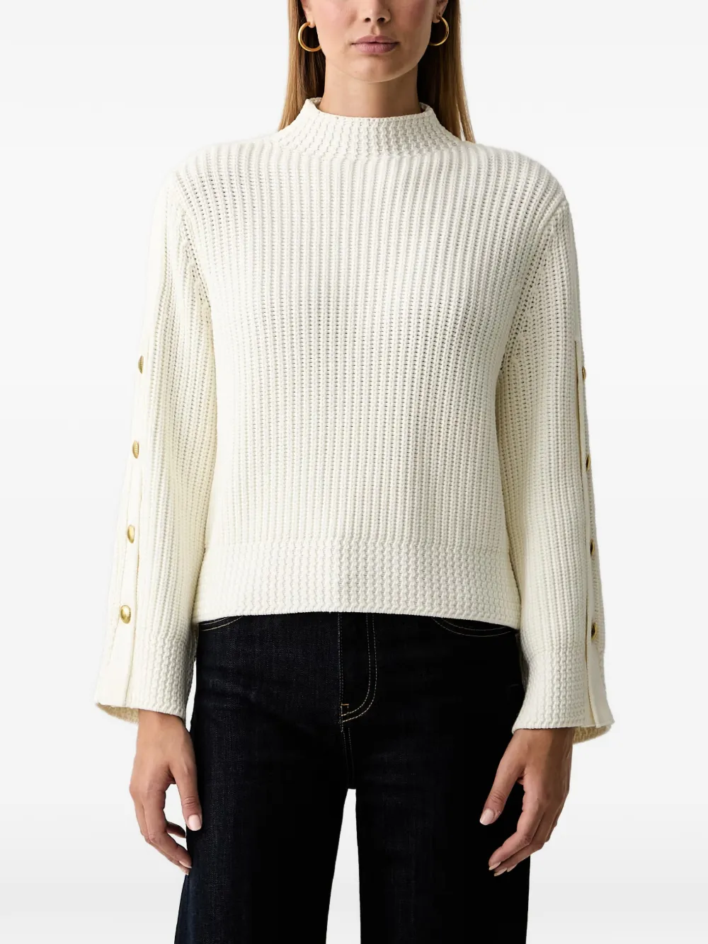 TWINSET button-detail ribbed-knit sweater - Toni neutri