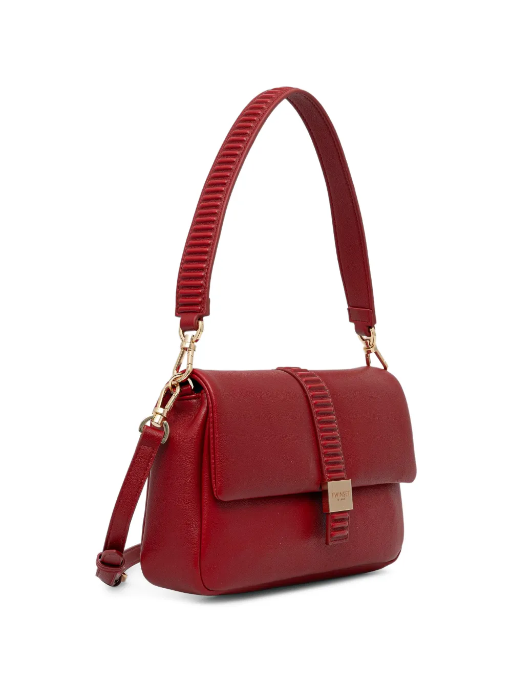 TWINSET Schoudertas met geribbeld detail Rood
