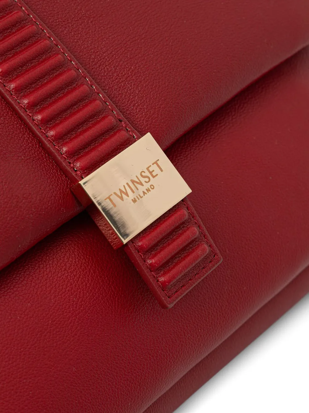 TWINSET Schoudertas met geribbeld detail Rood