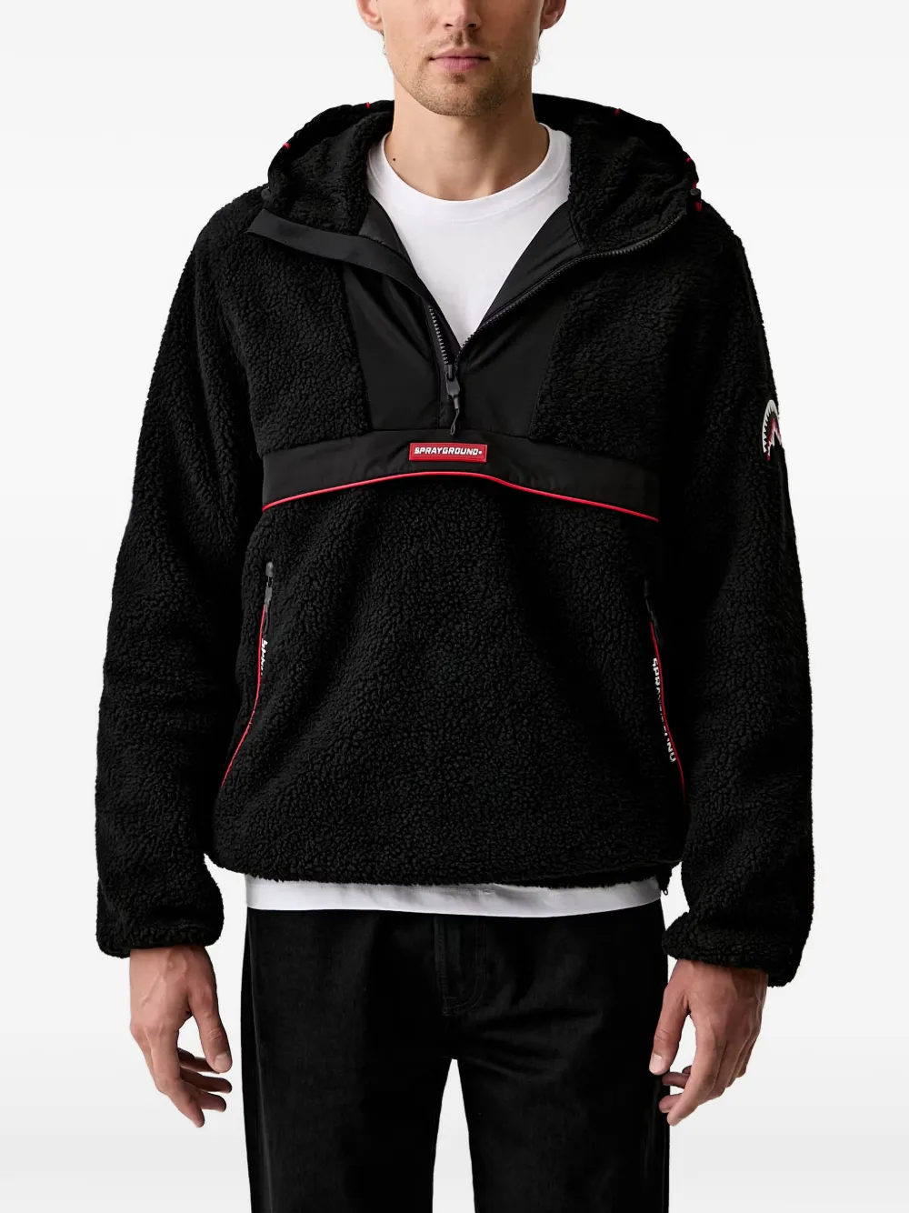 Sprayground SG 테디베어 플리스 패널 후디 | 블랙 | Image 1